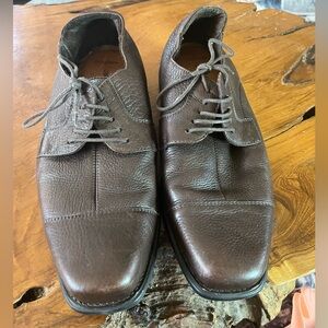 Johnston & Murphy Brown Pebbled Sheepskin Leather Cap Toe Dress Shoes Men’s 8.5